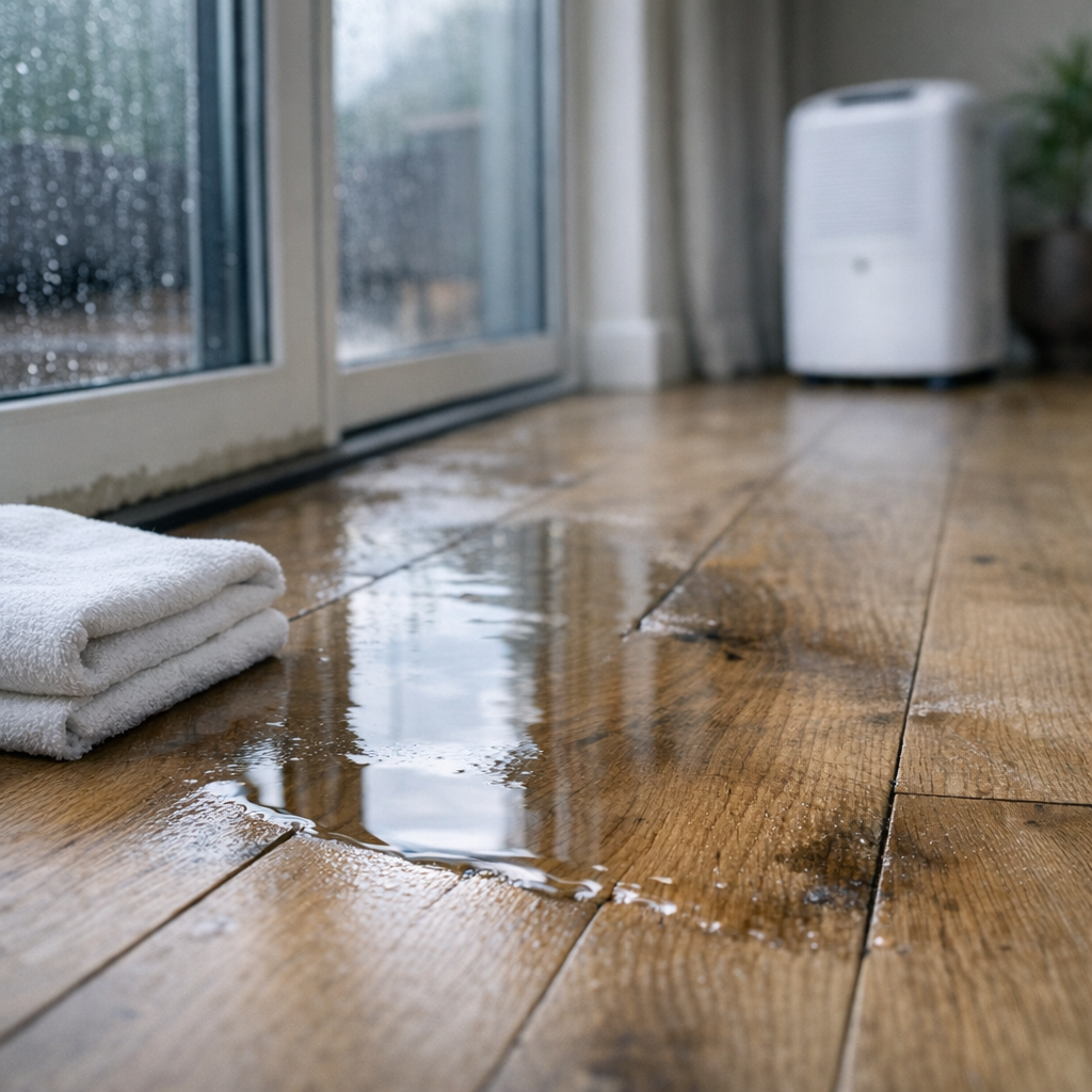 Eiken vloer waterschade